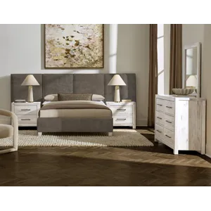 Joinery-Washed White Oak Upholstered Wallbed-Brindle Grey - Queen