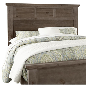 Sawmill Queen Louver Headboard - Saddle Grey