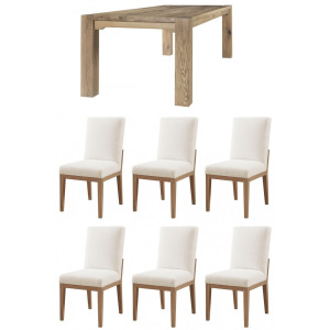 Dovetail Dining-Bleached White 7 PC Dining Set