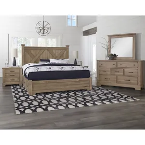 Cool Rustic King X Bed w/ 2 Sided Storage -Natural