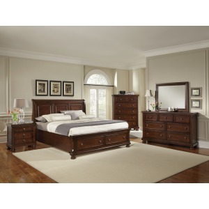 King Storage Mansion Bedroom Set - Dark Cherry