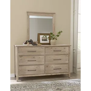 Fulling Mill-Bleached White Dresser 6 Drawer