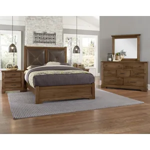 Cool Rustic Queen Leather Bed -Amber