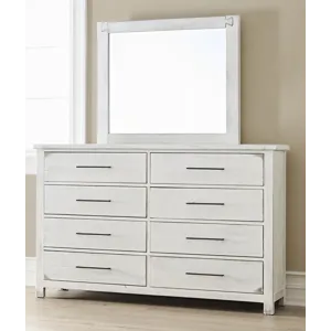 Dovetail-Weathered Ivory Landscape Mirror