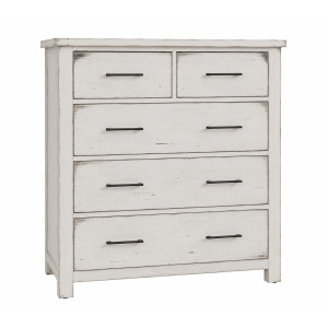 Dovetail-Weathered Ivory Standing Dresser 5 Drawer