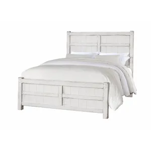 Dovetail-Weathered Ivory Board & Batten Bed - Queen