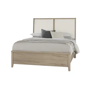 Woodbridge-Shadow Grey Upholstered Bed-White - Queen