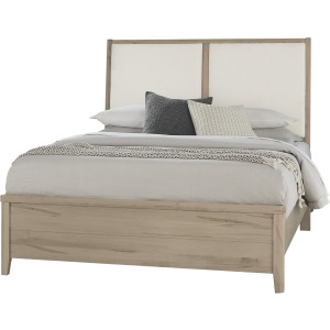 Woodbridge-Shadow Grey Upholstered Bed-White - Queen