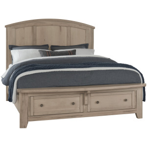 Woodbridge-Clear Maple Arch Bed With Storage Footboard - Queen