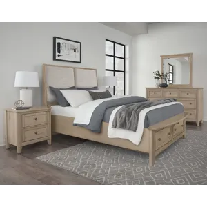 Woodbridge-Clear Maple Upholstered Bed With Storage-Grey - King