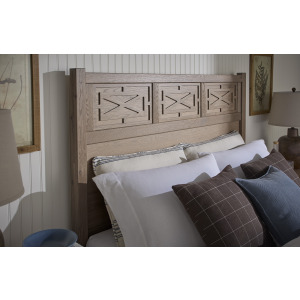 Tide & Timber-Clear Oak Fretwork Panel Headboard - King