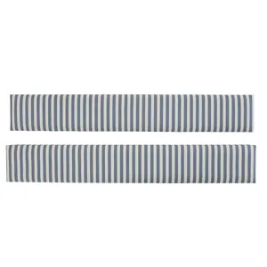 Tide &amp; Timber-Clear Oak Blue Stripe Upholstered Rail 5/0 &amp; 6/6