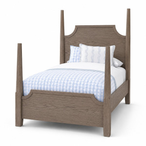 Tide & Timber-Grey Oak Pencil Poster Bed - Twin