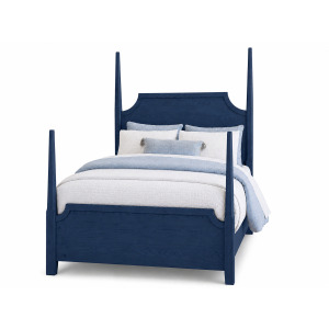Tide & Timber-Luxe Blue Oak Pencil Poster Bed - California King