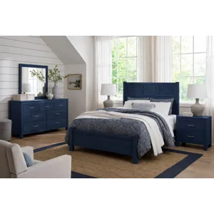 Tide & Timber-Luxe Blue Oak Fretwork Bed - King