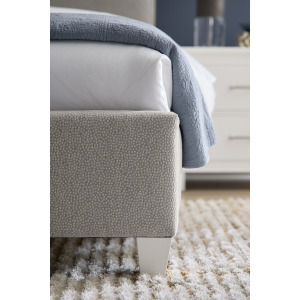 Tide & Timber-White Maple Grey Antelope Upholstered Footboard - King