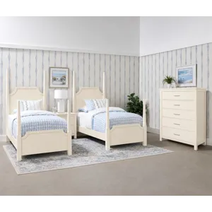 Tide & Timber-White Maple Pencil Poster Bed - Twin