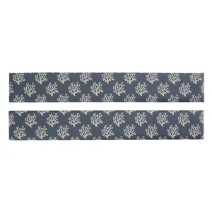 Tide & Timber-Clear Oak Blue Coral Upholstered Rails & - Twin/Full
