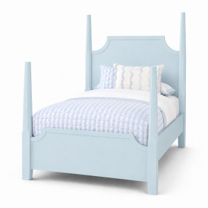 Tide & Timber-Misty Blue Maple Pencil Poster Bed - Twin