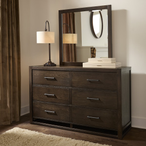 Lodge & Loft-Dark Oak Dresser 6 Drawer