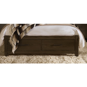 Lodge & Loft-Dark Oak Storage Footboard - Queen