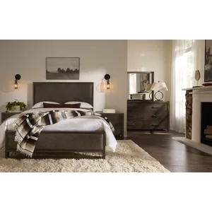 Lodge & Loft-Dark Oak Upholstered Bed Sedona Brown - California King
