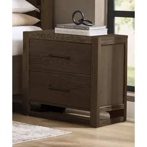 Lodge & Loft-Dark Oak Nightstand 2 Drawer