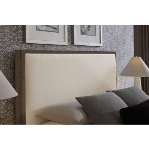 Lodge & Loft-Dark Oak Upholstered Headboard Ivory Cream - King