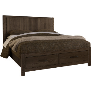 Lodge & Loft-Dark Oak Radius Poster Bed With Footboard Storage - King