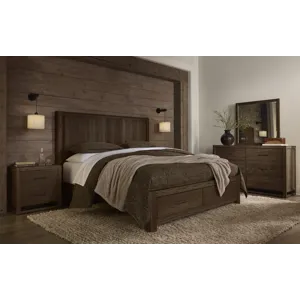 Lodge & Loft-Dark Oak Radius Poster Headboard - King