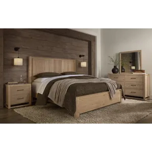 Lodge & Loft-Blond Oak Radius Poster Headboard - Queen