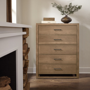 Lodge & Loft-Blond Oak Chest 5 Drawer