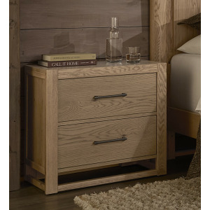 Lodge & Loft-Blond Oak Nightstand 2 Drawer