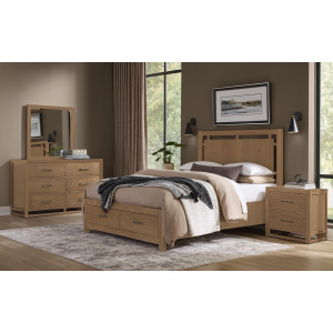 Lodge & Loft-Blond Oak Storage Rails & - Queen/King