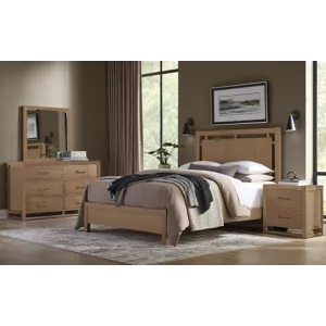 Lodge & Loft-Blond Oak Floating Panel Headboard - Queen