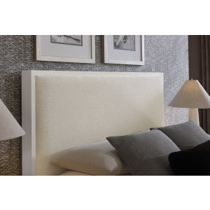 Lodge & Loft-Soft White Upholstered Headboard Ivory Cream - King
