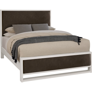 Lodge & Loft-Soft White Upholstered Bed Sedona Brown - King