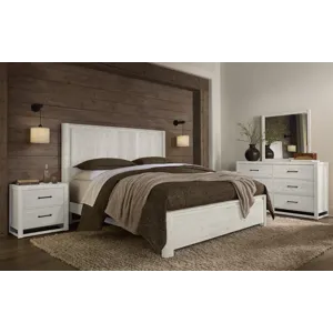 Lodge & Loft-Soft White Radius Poster Bed - Queen
