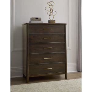 Nordhaven-Nordic Walnut Chest 5 Drawer