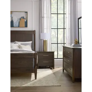 Nordhaven-Nordic Walnut Poster Headboard - Queen