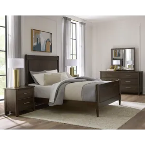 Nordhaven-Nordic Walnut Poster Headboard - Queen