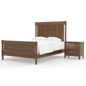 Nordhaven-Nordic Walnut Poster Headboard - Queen