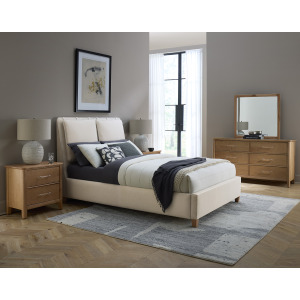 Nordhaven-Clear Maple Pure White Upholstered Footboard - Queen