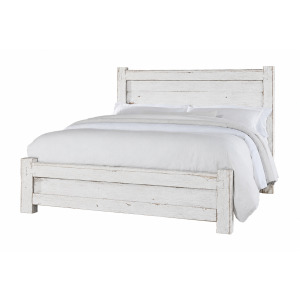 Dovetail-Weathered Ivory Poster Bed With Poster Footboard - Queen