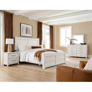 Dovetail-Weathered Ivory Board & Batten Bed - Queen