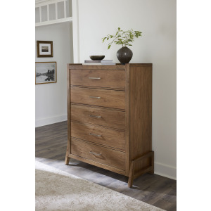 Mercer Street-Pecan Finish Chest 5 Drawer