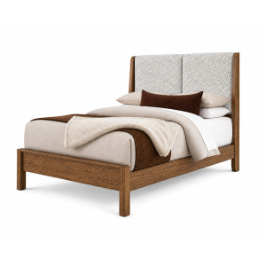 Mercer Street-Pecan Finish Shelter Upholstered Bed-Labradoodle - King