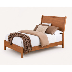 Mercer Street-Pecan Finish Canted Sleigh Headboard - King