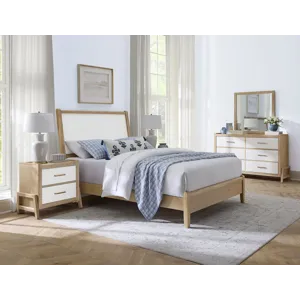 Mercer Street-Linen Finish Canted Sleigh Headboard - Queen