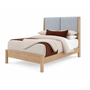 Mercer Street-Linen Finish Shelter Upholstered Bed-Navy Stripe - Queen